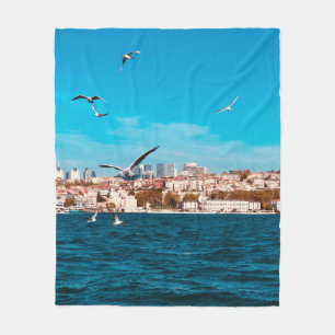 Istanbul Blick mit Möwen an einem warmen sonnigen Fleecedecke