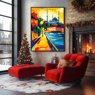 Istanbul Blue Moschee im Abstrakten favistischen S Poster