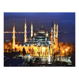 Istanbul Blue Mosque Night Scenery Premium Travel Fotodruck