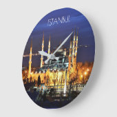 Istanbul Blue Mosque Night Scenery Premium Travel Große Wanduhr (Winkel)