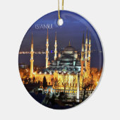 Istanbul Blue Mosque Night Scenery Premium Travel Keramik Ornament (Links)