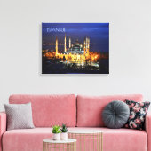 Istanbul Blue Mosque Night Scenery Premium Travel Leinwanddruck (Insitu (Wohnzimmer))