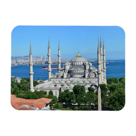 Istanbul Blue Mosque Night Scenery Premium Travel Magnet (Horizontal)