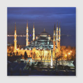 Istanbul Blue Mosque Night Scenery Premium Travel Magnetkarte (Vorderseite)