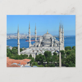 Istanbul Blue Mosque Night Scenery Premium Travel Postkarte