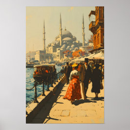 Istanbul Blue Mosque Vintag Poster