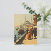 Istanbul Blue Mosque Vintag Postkarte (Stehend Vorderseite)