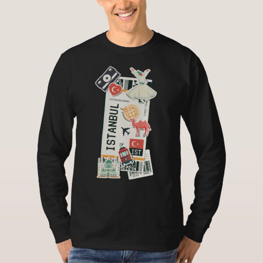 Istanbul Boarding Pass Turkey Ticket Pass Famous L T-Shirt (Vorderseite)