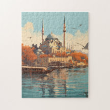 Istanbul Bosporus-Küsten-Reise Kunst Vintage-Jigsa