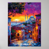 Istanbul City Skyline Poster - Lebhafte türkische (Vorne)
