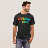 Istanbul City Skyline Türkei Souvenirfarben T-Shirt (Vorne ganz)