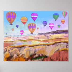 Istanbul farbenfroh Heißluftballon Festival Poster