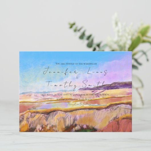 Istanbul farbenfrohe Landschaft Einladung (Stehend Vorderseite)