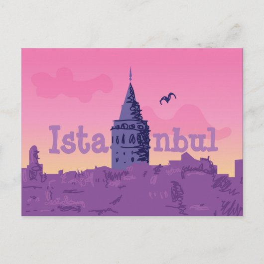 Istanbul farbenfrohe Postkarte (Vorderseite)