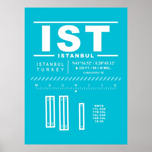 Istanbul Flughafen IST Poster (Vorne)