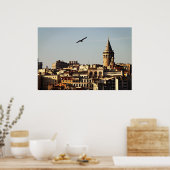 Istanbul - Galata Tower at Sunset Poster (Küche)