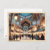 Istanbul Grand Bazaar Vintage Reise Postkarte (Vorne/Hinten)