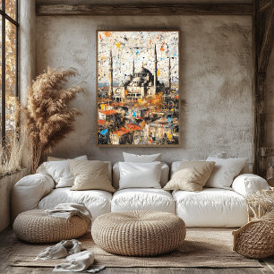 Istanbul Hagia Sophia Abstrakte Tropfenmalerei Poster