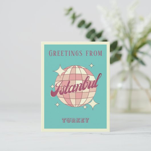 Istanbul Istambul Turkey Retro Vintage Postkarte (Stehend Vorderseite)