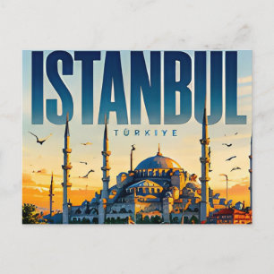 🌅 Istanbul Moderne Skyline Stadtstil 🌅 Postkarte
