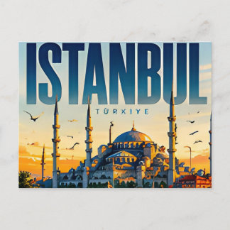 🌅 Istanbul Moderne Skyline Stadtstil 🌅 Postkarte