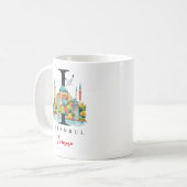 Istanbul Monogramm Buchstabe I Personalisiertes Ge Kaffeetasse (Vorderseite Links)