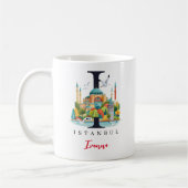 Istanbul Monogramm Buchstabe I Personalisiertes Ge Kaffeetasse (Links)