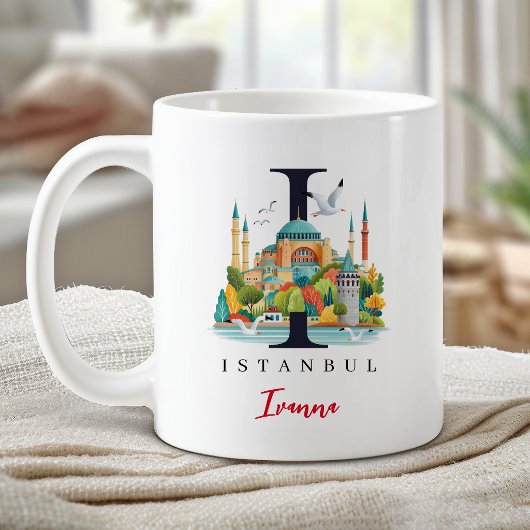 Istanbul Monogramm Buchstabe I Personalisiertes Ge Kaffeetasse