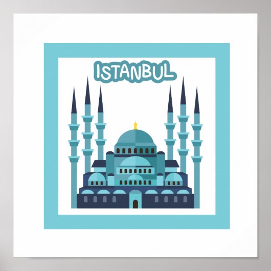 Istanbul Poster in Blue (Vorne)