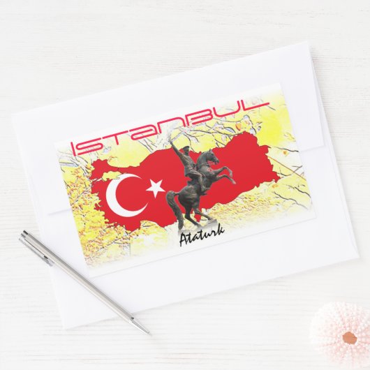 Istanbul Rechteckiger Aufkleber (Umschlag)