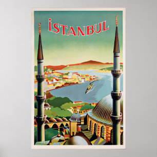 Istanbul Reiseplakat Vintage Türkei Türkiye Wand Poster