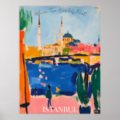 Istanbul Skyline mit Wasserfront im Kunstmuseum Fa Poster (Vorne)
