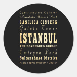 Istanbul-Stadt die Türkei-Typografie-der Kunst Runder Aufkleber