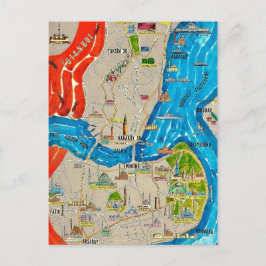 Istanbul Stadtplan Postkarte
