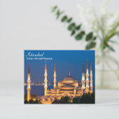 Istanbul - Sultan Ahmed Moschee am Abend Postkarte (Stehend Vorderseite)