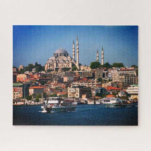 Istanbul, Sultan Ahmed Moscheen panorama, Türkei Puzzle (Horizontal)
