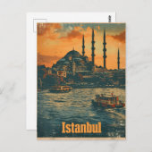 Istanbul Sunset: Vintage Postkarte (Vorne/Hinten)