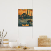 Istanbul Sunset: Vintage Postkarte Poster (Küche)
