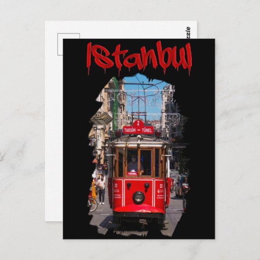 Istanbul: Taksim Tram Postkarte (Vorne/Hinten)