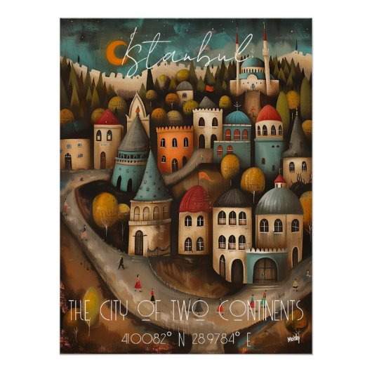 Istanbul: The City of Two Continents - Whimsical  Poster (Vorderseite)