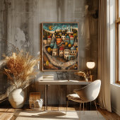 Istanbul: The City of Two Continents - Whimsical  Poster