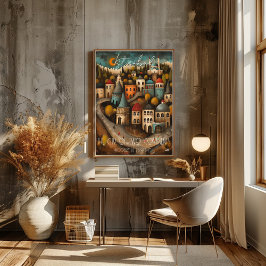 Istanbul: The City of Two Continents - Whimsical Poster