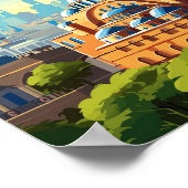 Istanbul Türkei Art Vintage Reise Illustration Poster (Ecke)