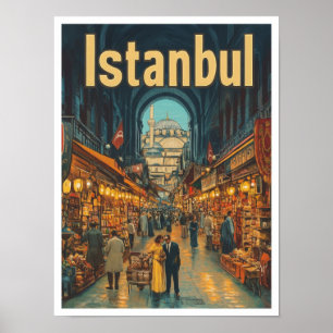 Istanbul Türkei Art Vintage Reise Poster