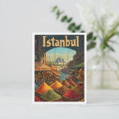 Istanbul Türkei Art Vintage Reise Postkarte (Stehend Vorderseite)