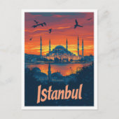 Istanbul Türkei Art Vintage Reise Postkarte (Vorderseite)