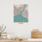 Istanbul - Türkei Chalk City Map Poster (Küche)