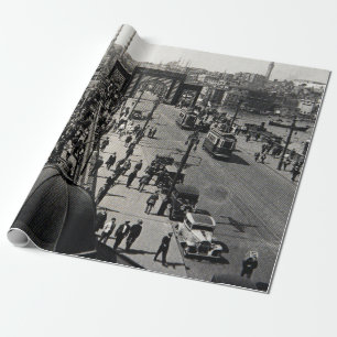 ISTANBUL, TÜRKEI - CIRCA 1900er: Alte Stadtansicht Geschenkpapier