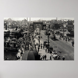 ISTANBUL, TÜRKEI - CIRCA 1900er : Vintager Stadtsk Poster