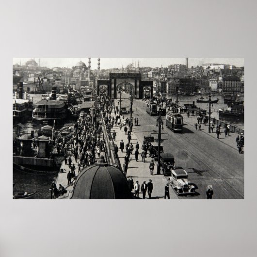ISTANBUL, TÜRKEI - CIRCA 1900er : Vintager Stadtsk Poster (Vorne)